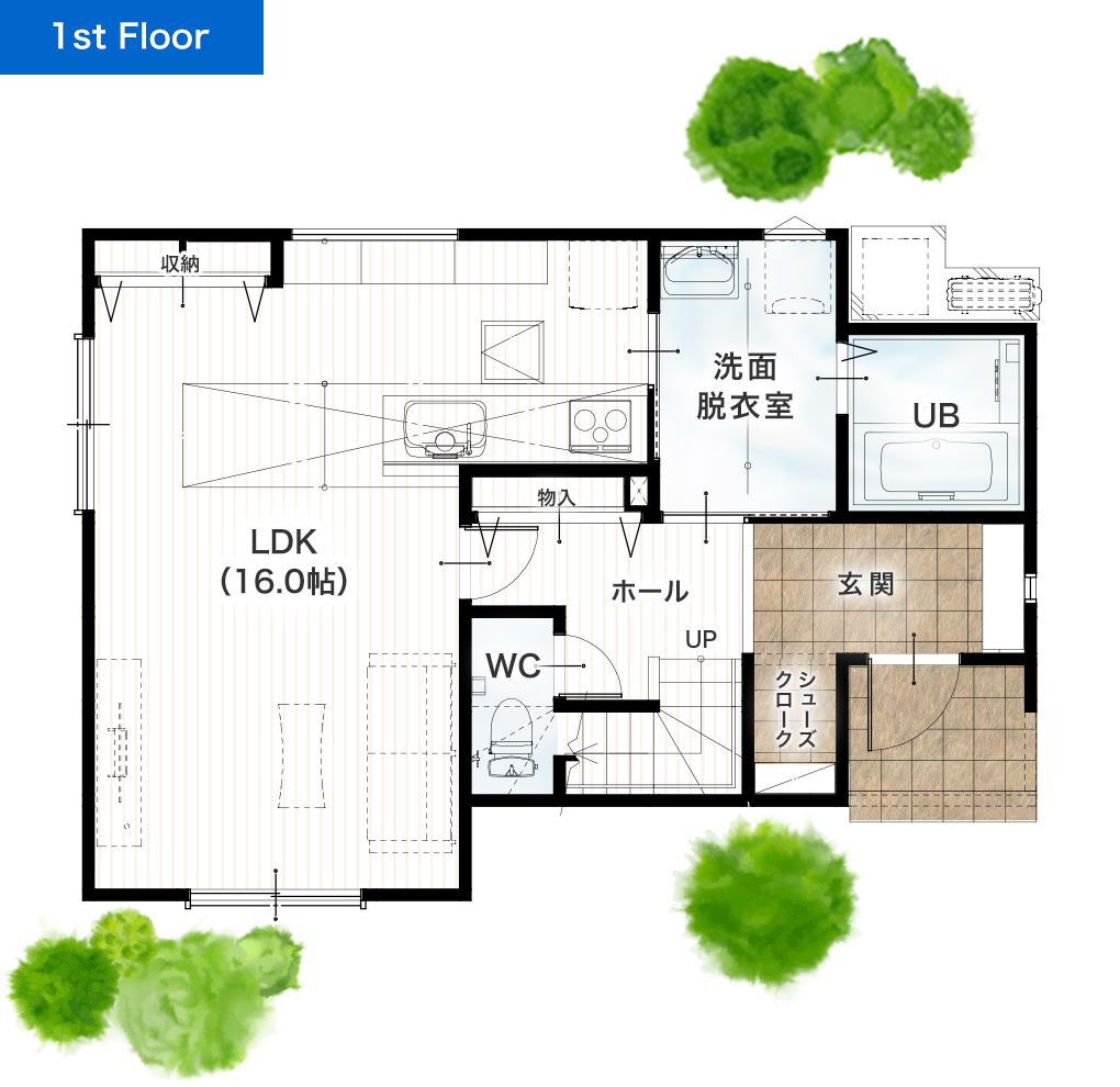 熊本市中央区琴平1丁目 29坪 3SLDK 建売・一戸建ての新築物件 1階間取り図