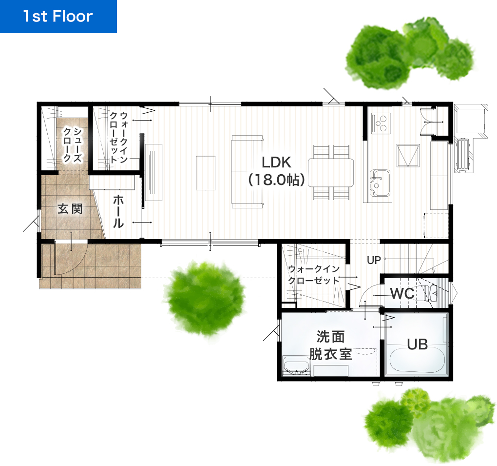 熊本市北区弓削2丁目 33坪 4SSLDK 建売・一戸建ての新築物件 1階間取り図