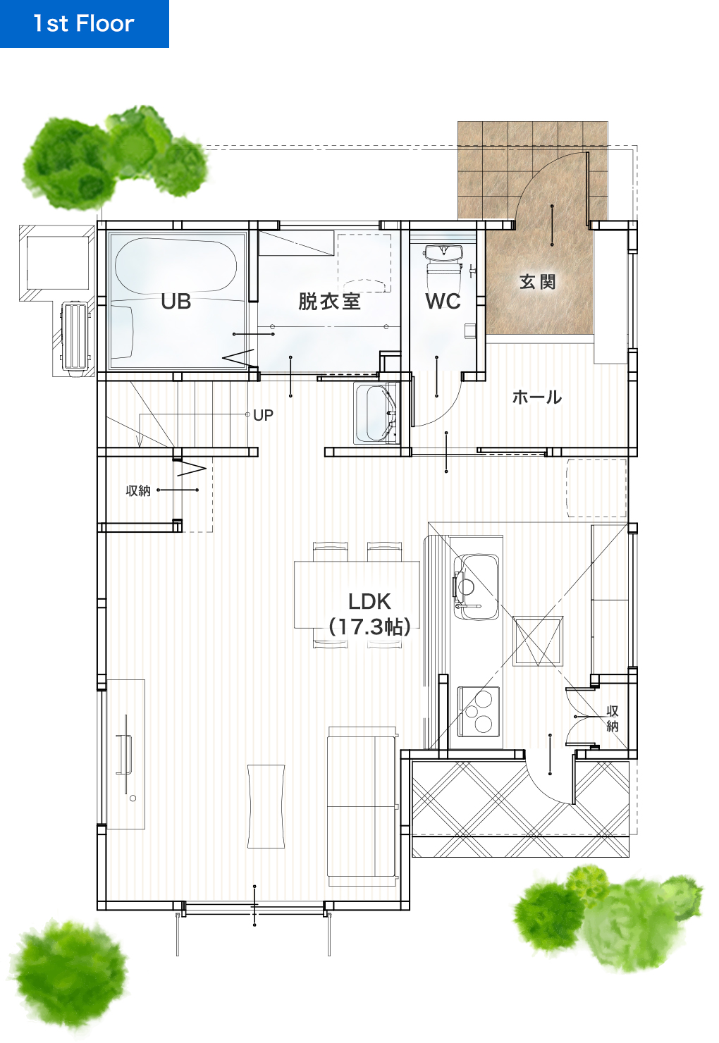 熊本市南区上ノ郷2丁目 31坪 4SLDK 建売・一戸建ての新築物件 1階間取り図