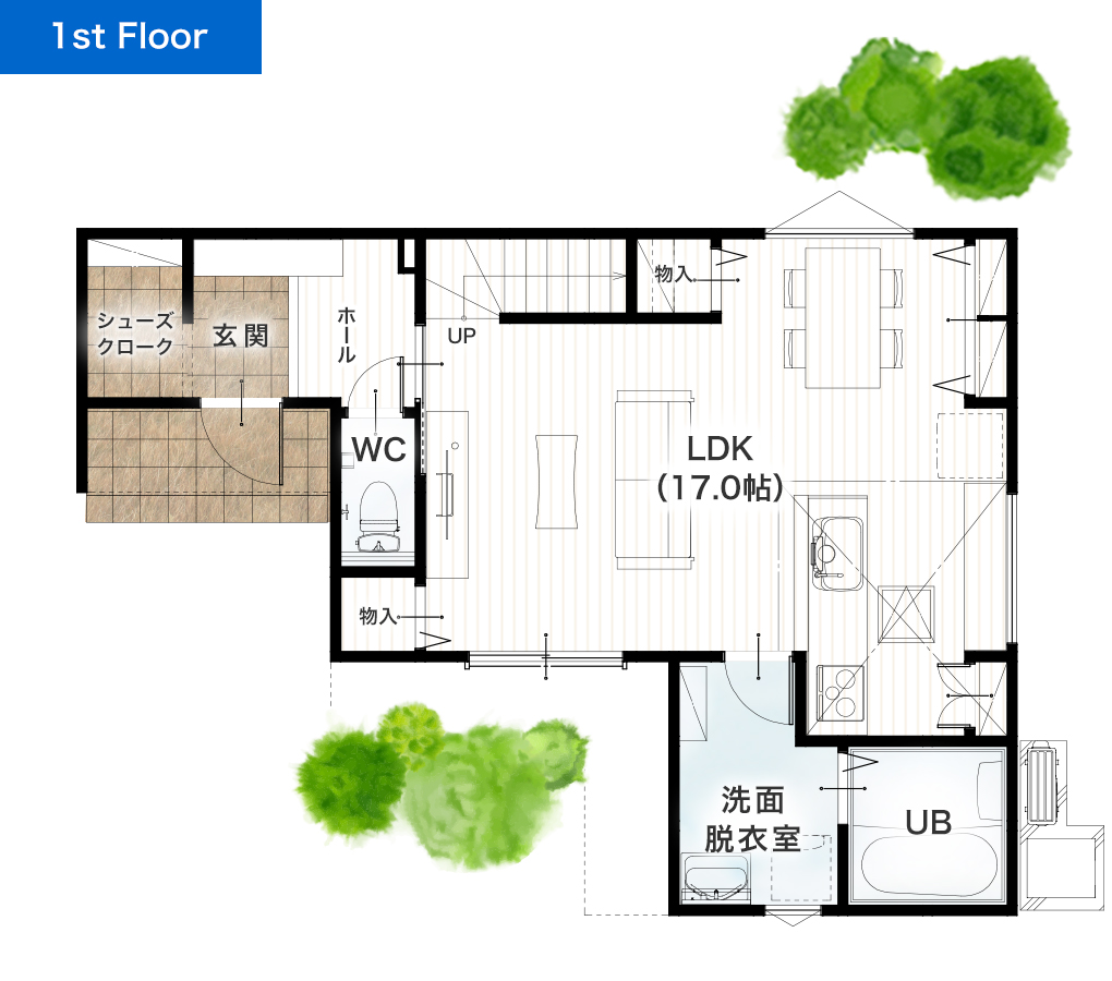 熊本市南区御幸笛田4丁目2号地 30坪 4SLDK 建売・一戸建ての新築物件 1階間取り図