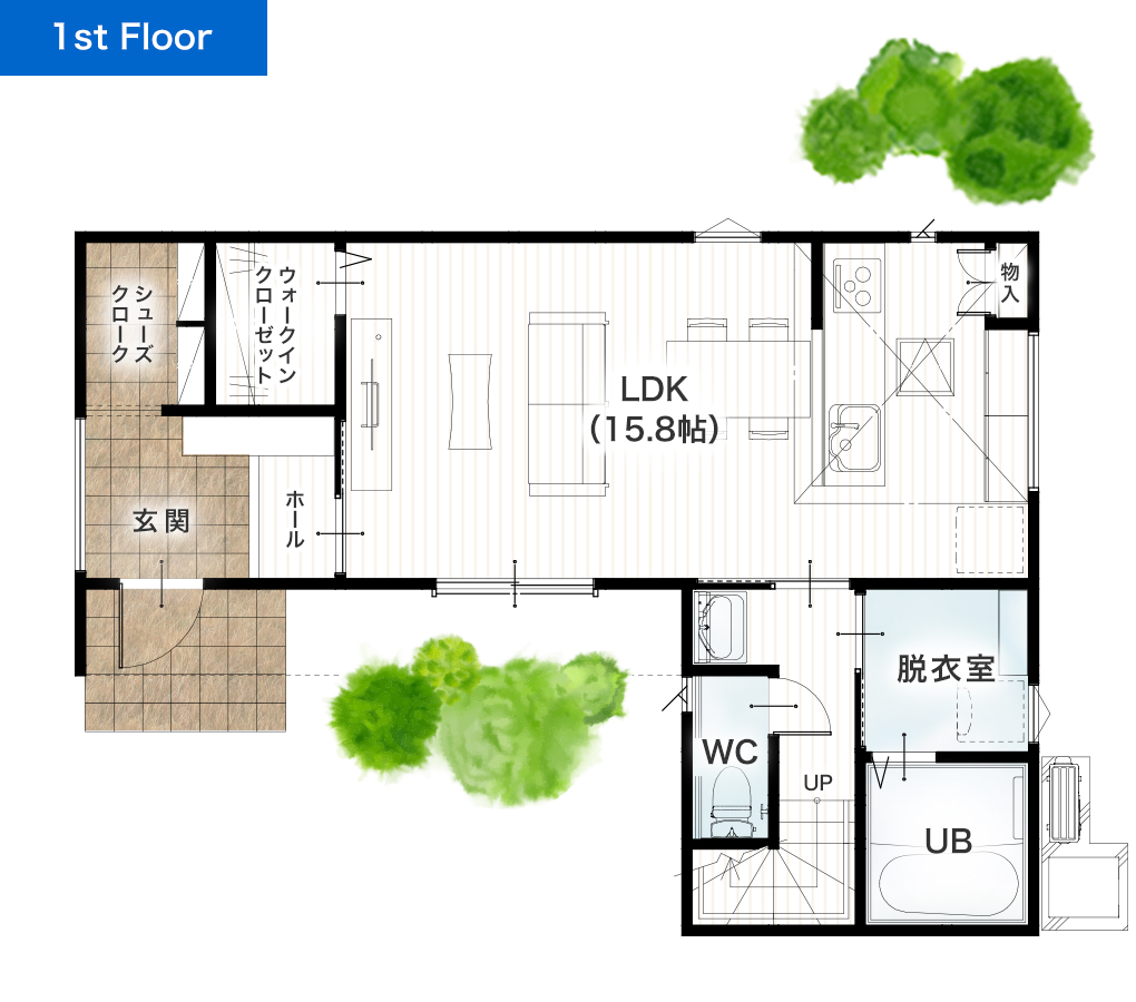 熊本市南区御幸笛田4丁目3号地 31坪 4SLDK 建売・一戸建ての新築物件 1階間取り図