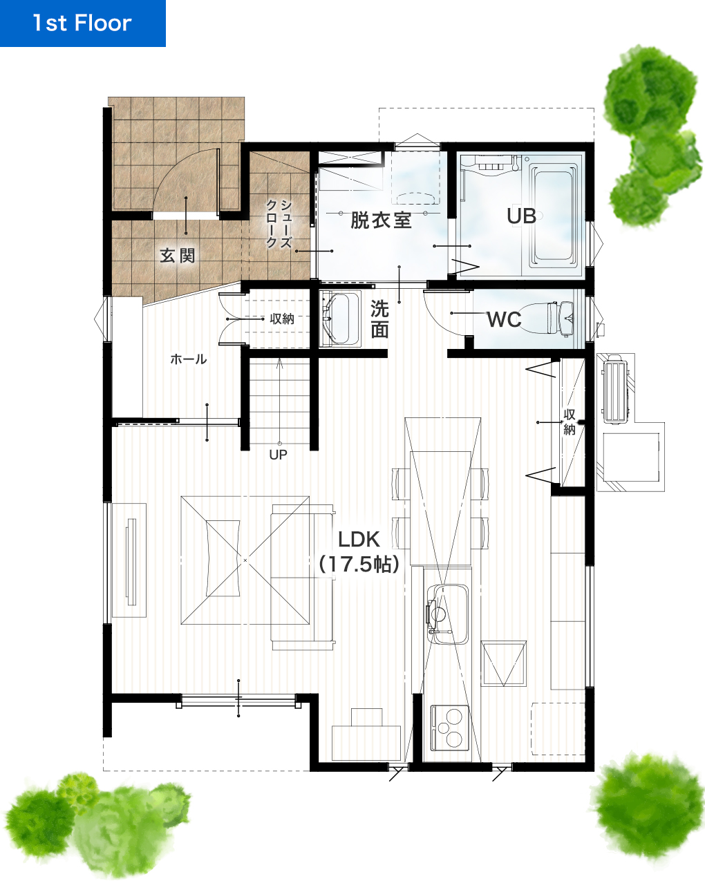 菊池郡大津町室2期1号地 29坪 4SLDK 建売・一戸建ての新築物件 1階間取り図