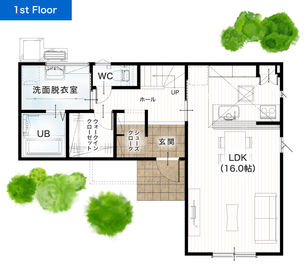 熊本市北区植木町舞尾 31坪 4SSLDK 建売・一戸建ての新築物件 1階間取り図