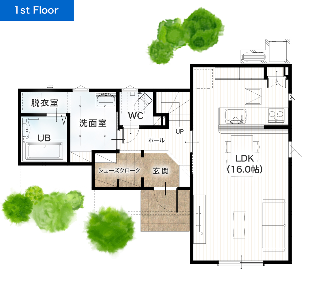 熊本市南区良町3丁目 30坪 4SLDK 建売・一戸建ての新築物件 1階間取り図