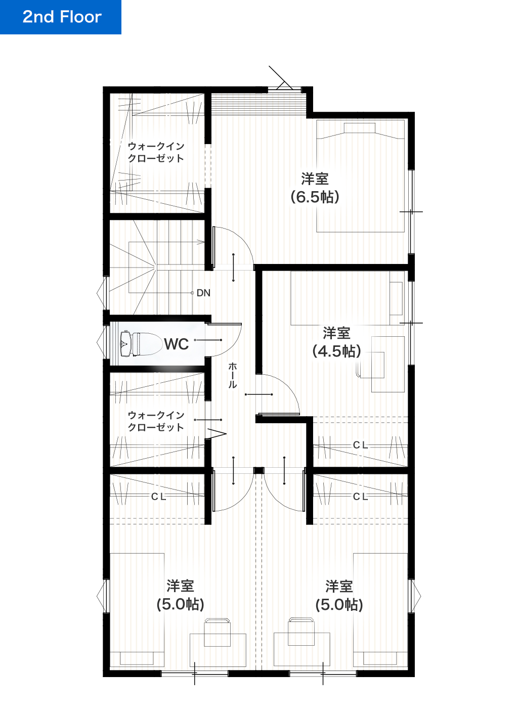 熊本市北区麻生田5丁目2期1号地 32坪 4SSSLDK 建売・一戸建ての新築物件 2階間取り図