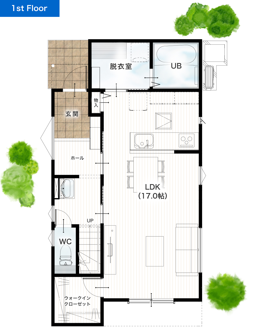 熊本市北区麻生田5丁目2期2号地 32坪 4SSLDK 建売・一戸建ての新築物件 1階間取り図