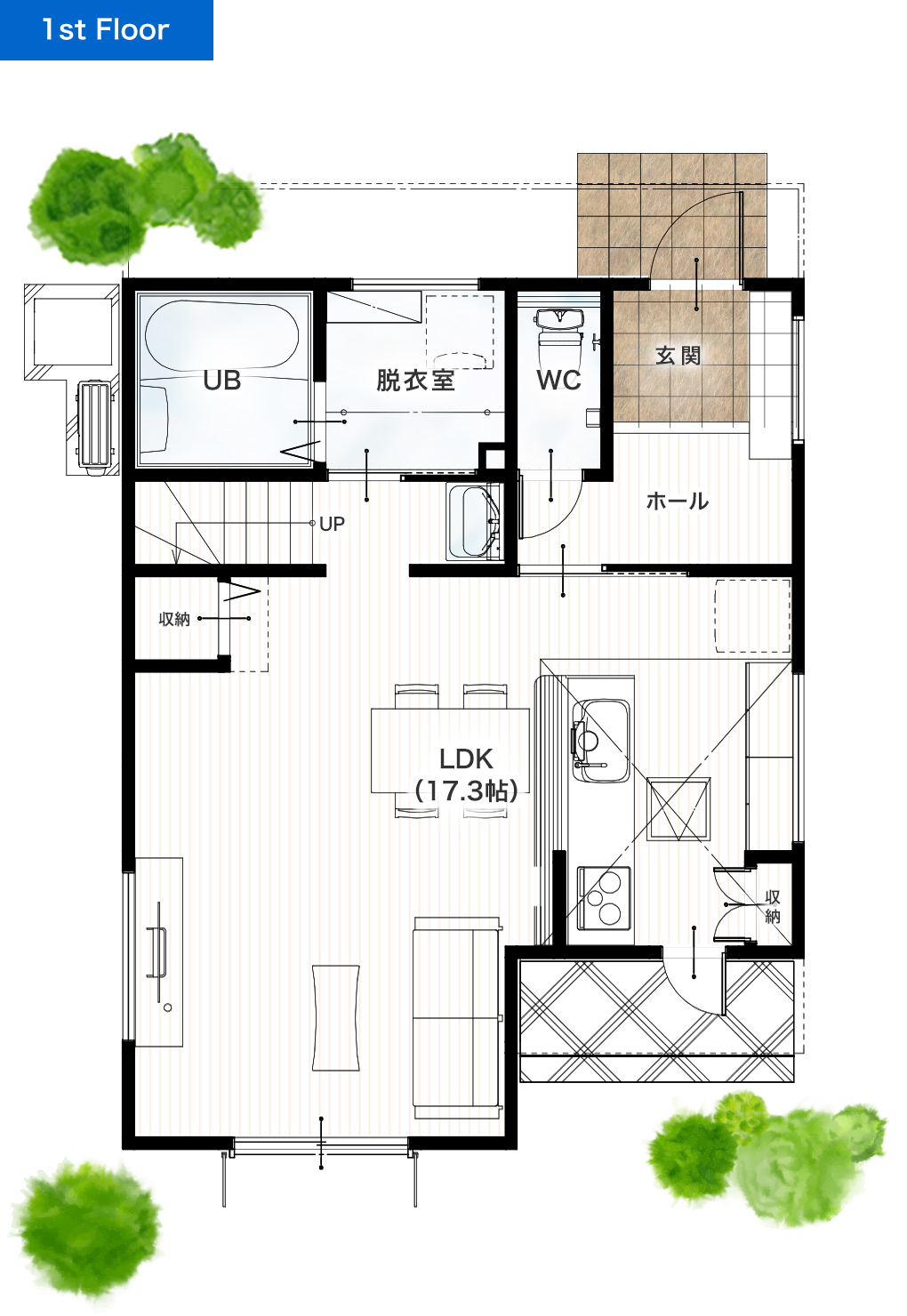 熊本市南区上ノ郷2丁目 31坪 4SLDK 建売・一戸建ての新築物件 1階間取り図