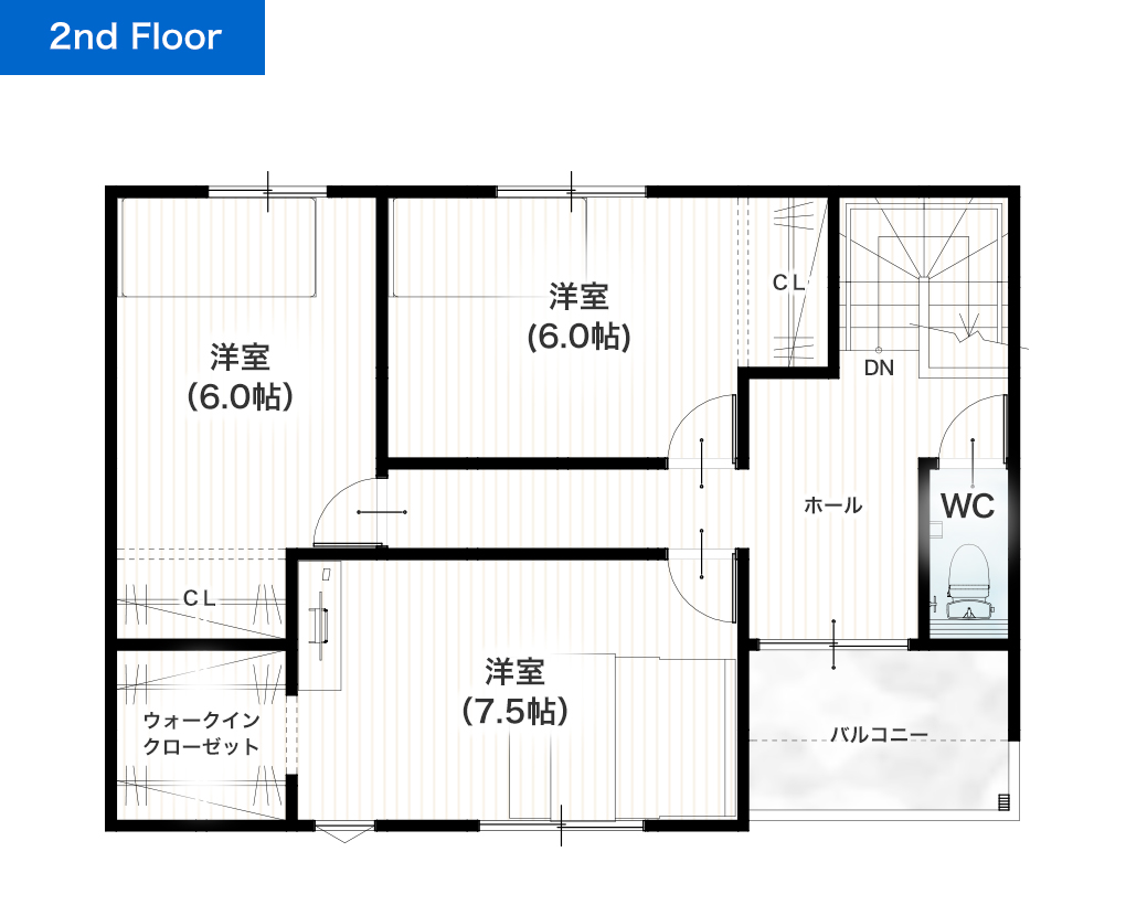 合志市竹迫2期2号地 32坪 4SLDK 建売・一戸建ての新築物件 2階間取り図