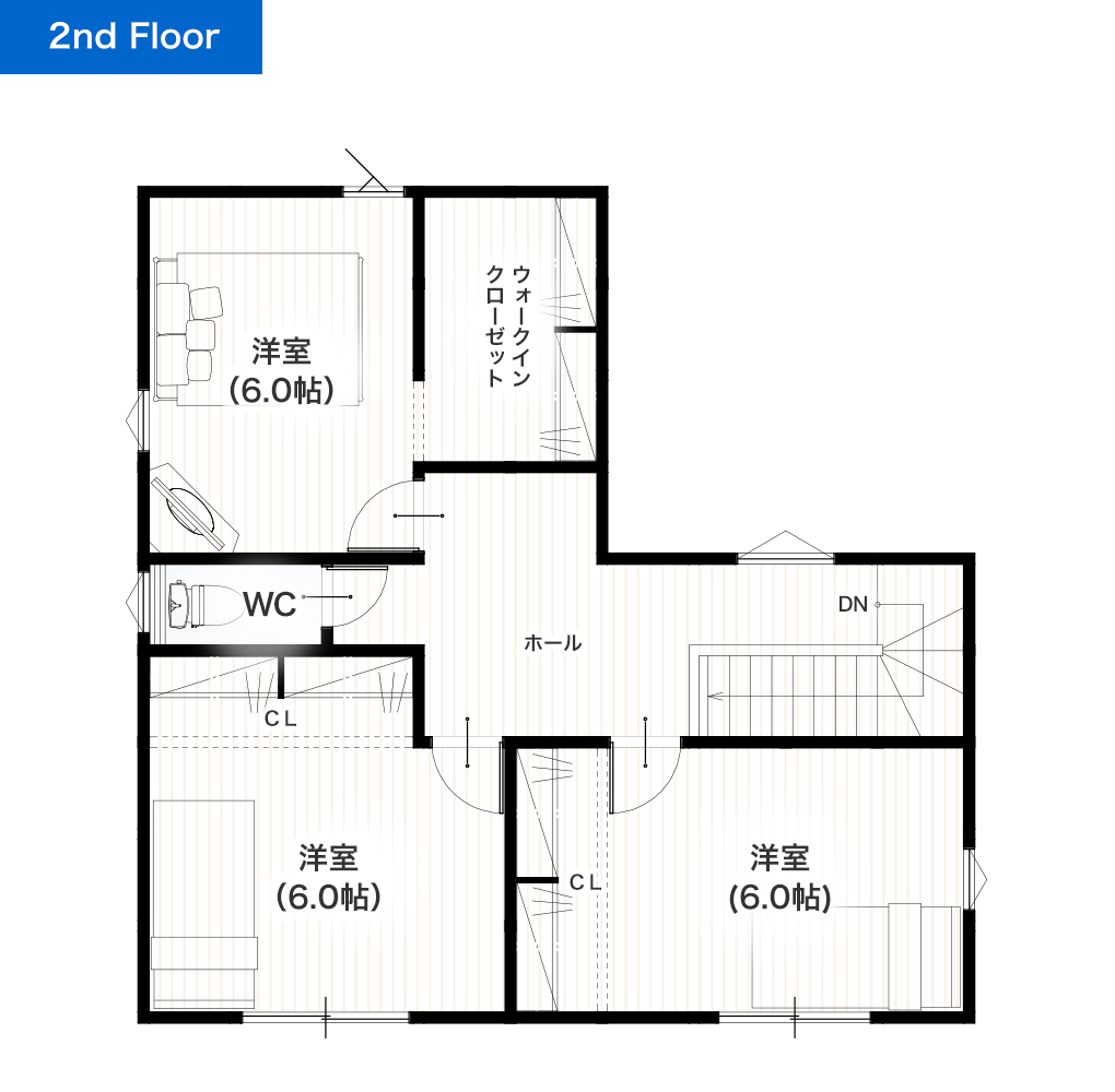 上益城郡益城町広崎4期2号地 32坪 4LDK 建売・一戸建ての新築物件 2階間取り図