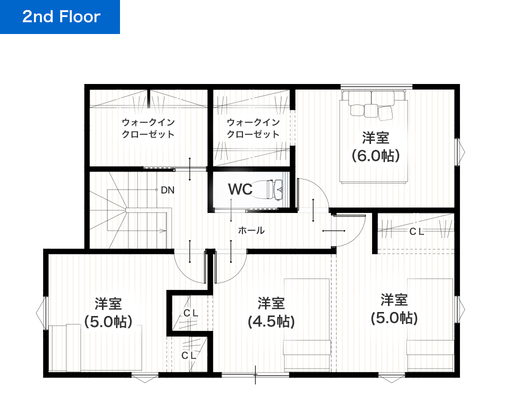 宇土市松山町3期8号地 33坪 4SSSLDK 建売・一戸建ての新築物件 2階間取り図